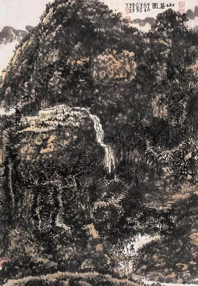 他论名气不如张大千但论山水画造诣却不输张大千