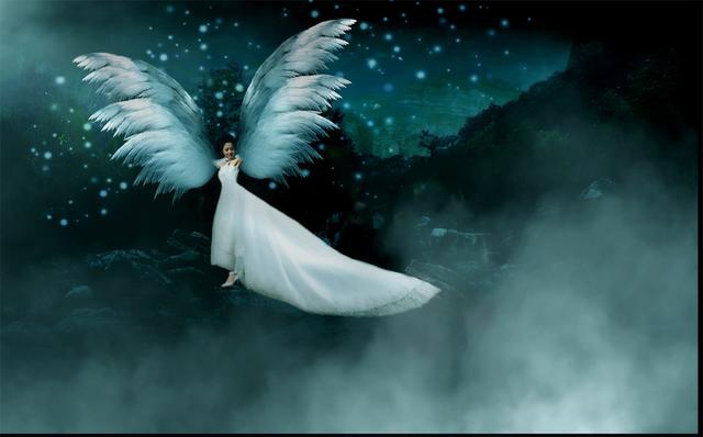 摄影作品如何制作 后期魅力特效 请欣赏《暗夜天使》__凤凰网