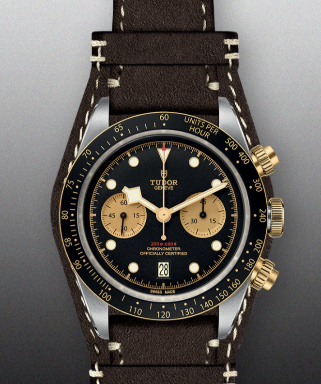 此款腕表搭载帝舵表原厂自动上链机芯mt5813型,配备导柱轮及垂直计时