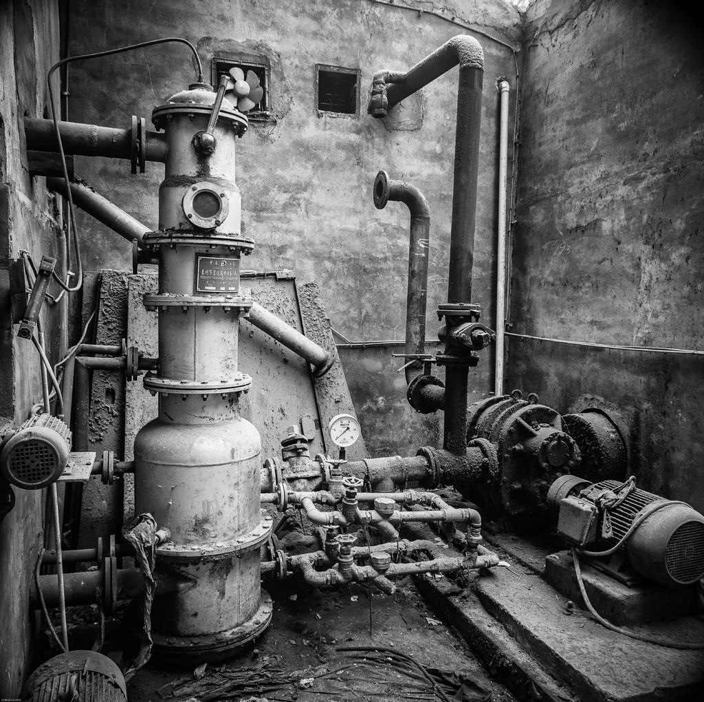 破旧的改造前的老工厂一代人的记忆