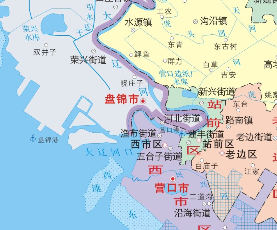 日前,在刚刚发布的辽宁省标准地图中,盘锦市与营口市的界河河段原