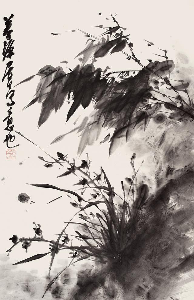 看画家姜子龙笔下的风竹