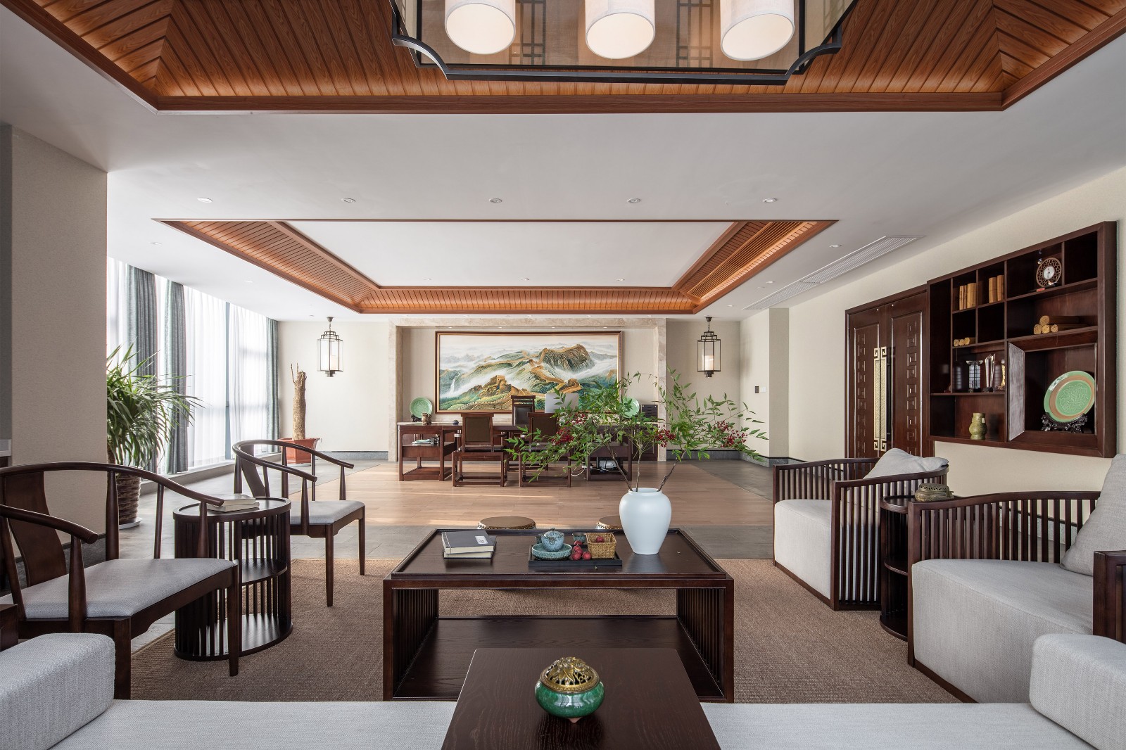 崭新东方风格办公会所 | 品玺装饰