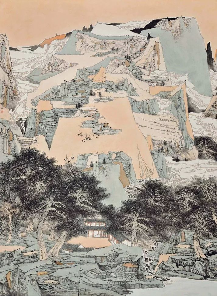 杜会民/云锁秀岭/230cm×170cm/纸本设色