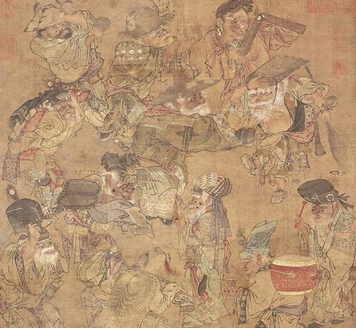 图14南宋,佚名,《大傩图》,轴,绢本设色,67.4x59.2厘米,北京故宫博物院藏。