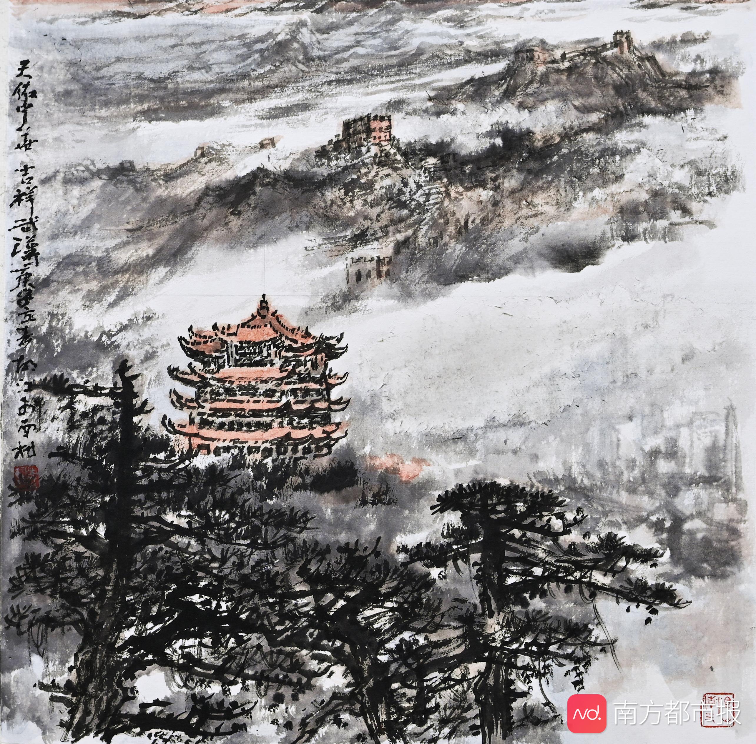 雷神山绘画图片