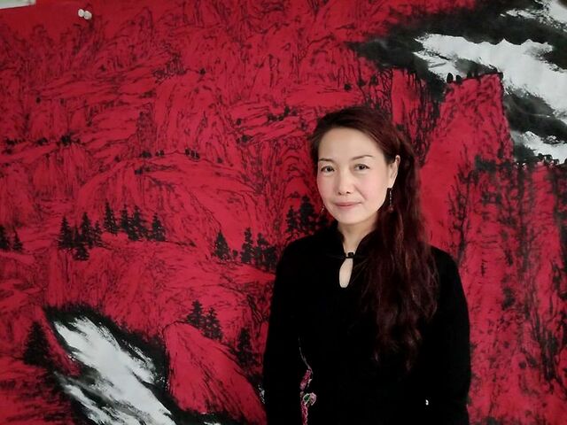 铁岭市书画院长杨一墨副院长王荐指点,中国书法家潘吉超老