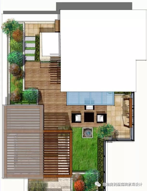 16个庭院景观规划设计彩平方案图——豪宅自建房别墅农村乡村庭院子
