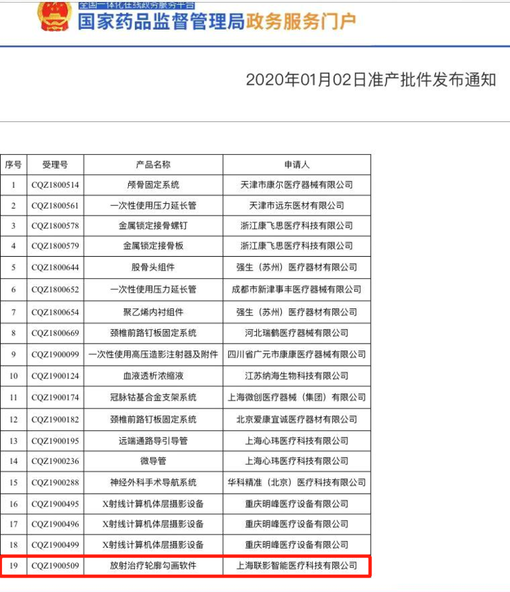 放疗器械是什么牌子获NMPA三类医疗器械认证,联影智能放疗轮廓勾画软件正式推向临床-上海聚慕医疗器械有限公司