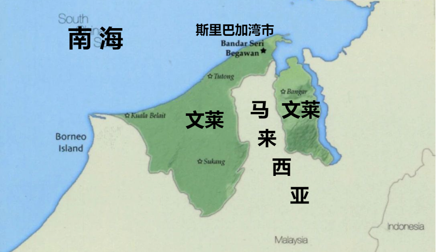 文莱在地图上的位置图片