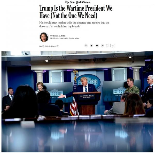 纽约时报：我们需要的战时总统不是这样的