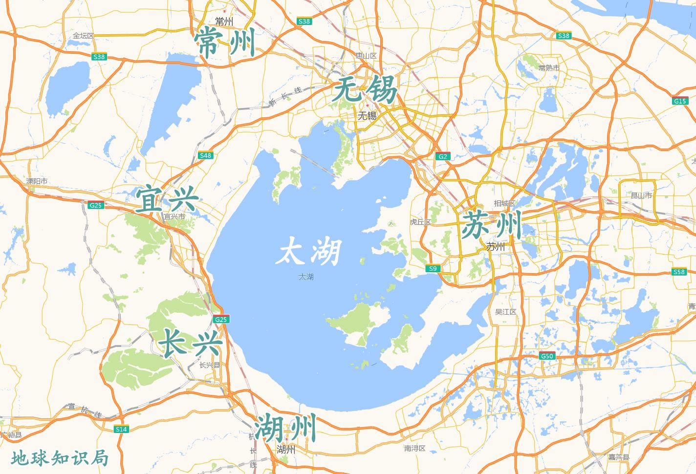 太湖在地图上的位置图片