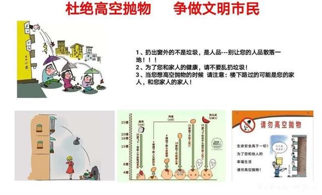 民警自制卡通畫警示居民當你高空拋物時樓下路過的可能就是你的親人