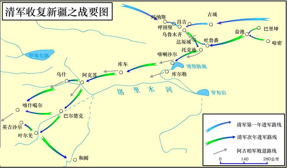 清军“先北后南”,步步打击阿古柏军