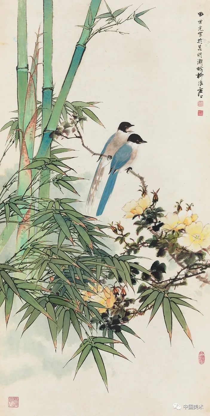 受到了工笔花鸟画教师赵梦朱和山水画教师吴镜汀,书法篆刻教师于非闇