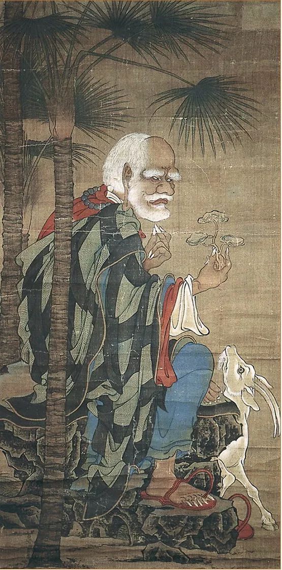 图5 五代,贯休,《十六罗汉图·诺距罗》, 绢本设色,129.1x65.7厘米,日本高台寺藏。