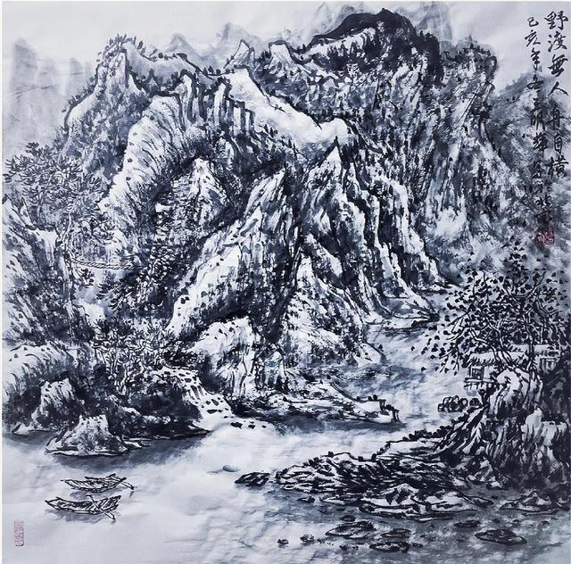 当前,画家王明辉老师原创山水作品国内市场收藏润格:20000元/平尺,将
