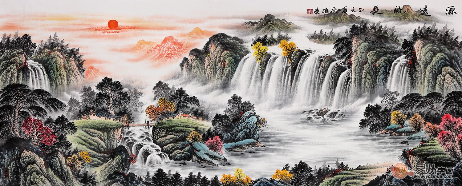 这些山水画作品艺术气息十足 客厅挂画好帮手
