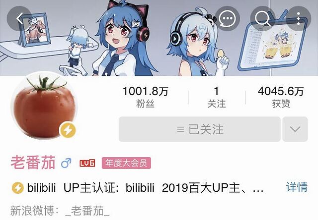 老番茄成b站首个千万粉丝up主