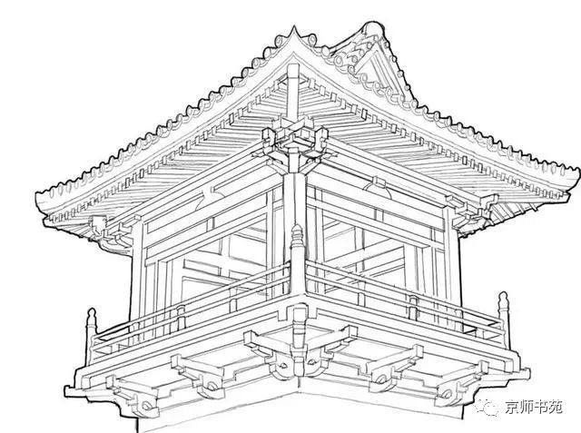 黑白线描建筑