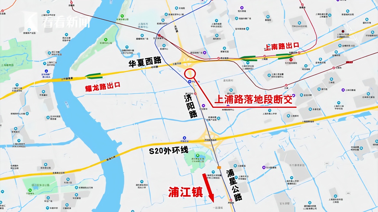 济阳路改造将与卢浦大桥中环外环部分断交