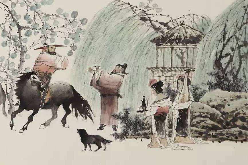 长亭送别,依依不舍,一片伤心画不成.