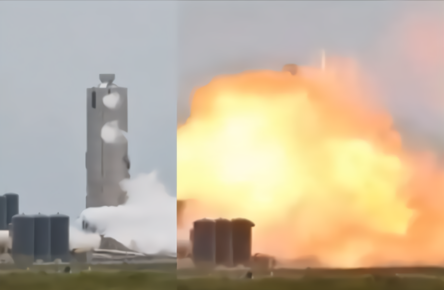 现场视频：SpaceX星舰原型机在测试中爆炸