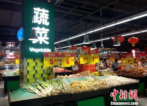 资料图:北京某超市里的蔬菜区。中新网记者 李金磊 摄