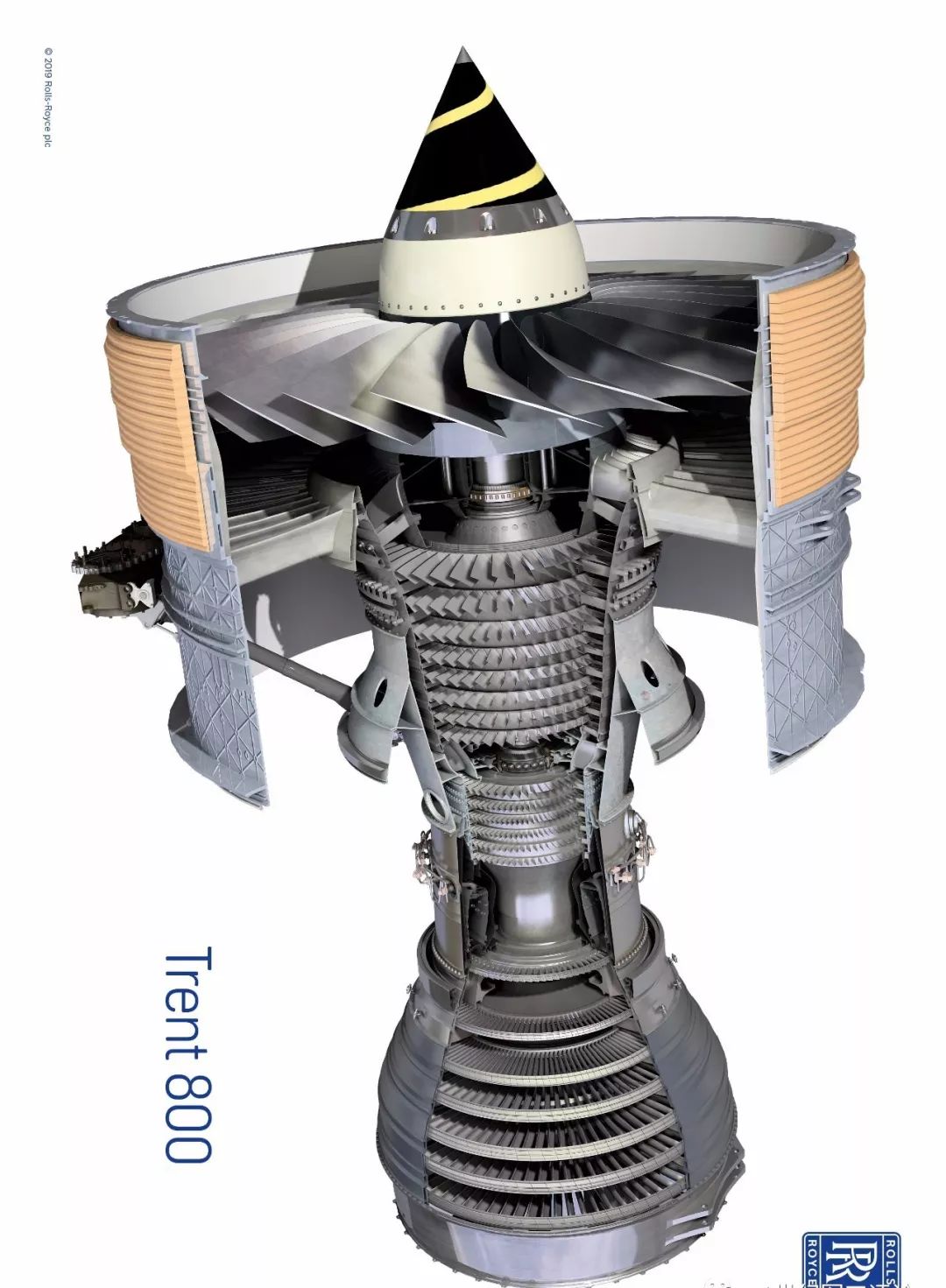 罗罗商用航空发动机剖面图一览大饱眼福