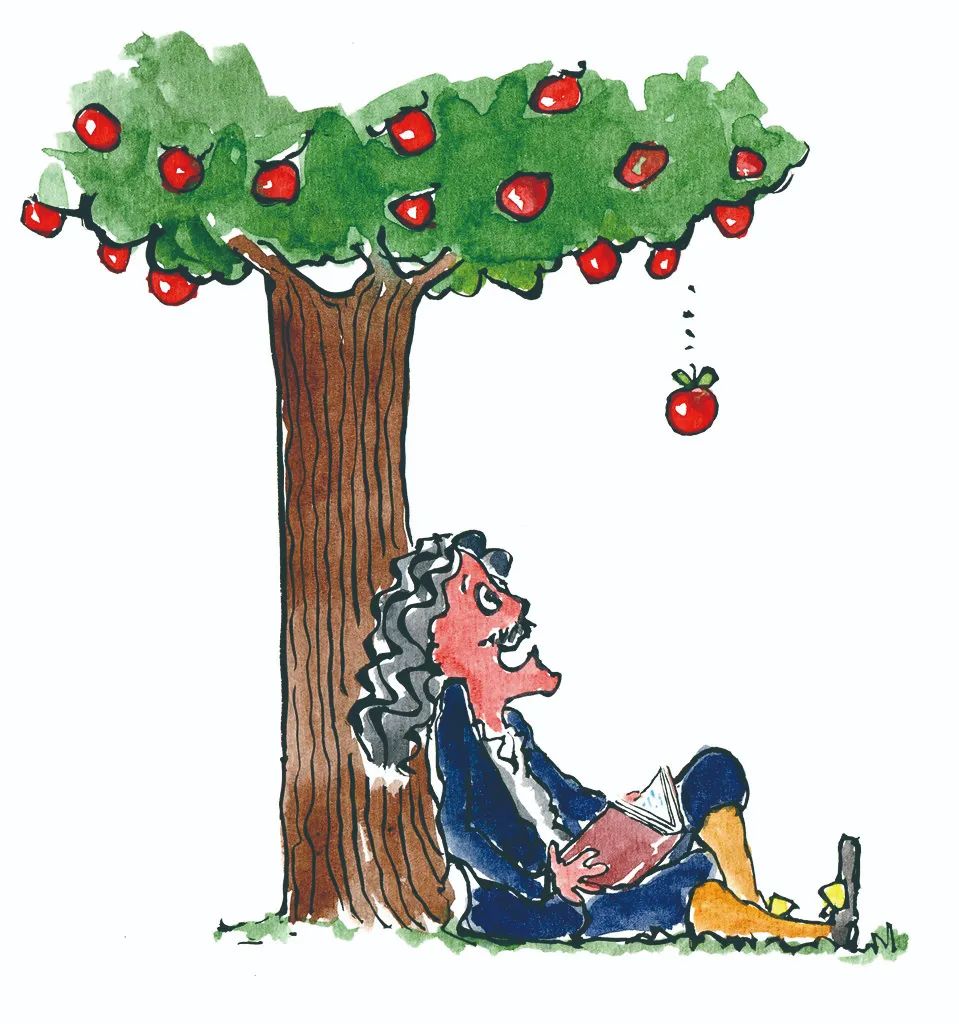 苹果树下牛顿图片