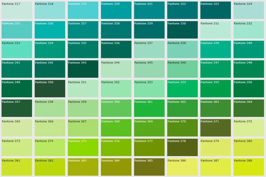 (权威色彩机构pantone对绿色系的分类