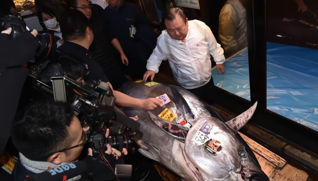 日本金枪鱼新年拍卖会 “鱼王”拍出近2亿日元天价！