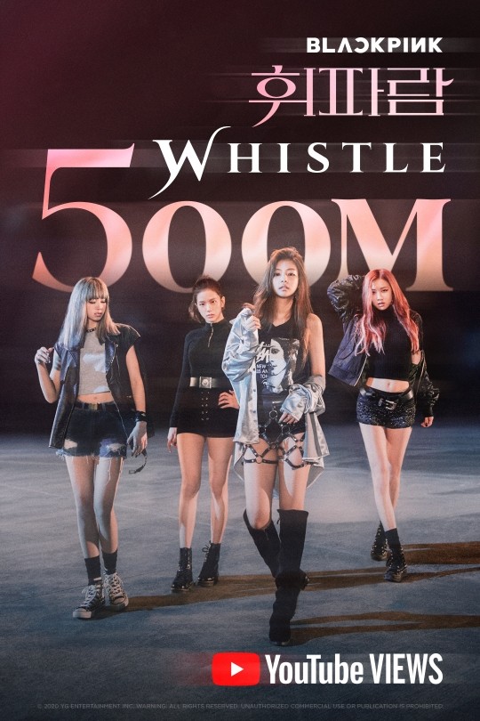 blackpink出道曲whistlemv突破5亿次