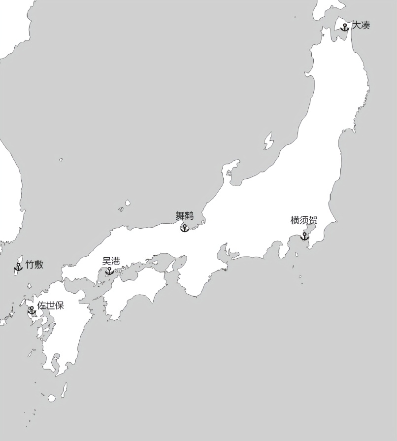 日本军港分布图图片