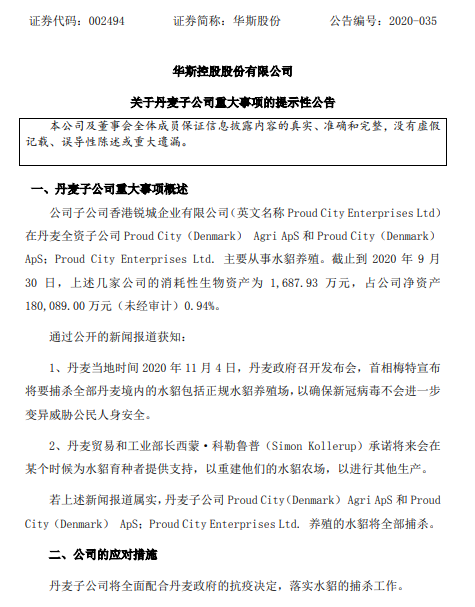 丹麦拟捕杀1700万只水貂 这家a股公司惨了 可能亏掉上市9年全部利润 凤凰网财经 凤凰网