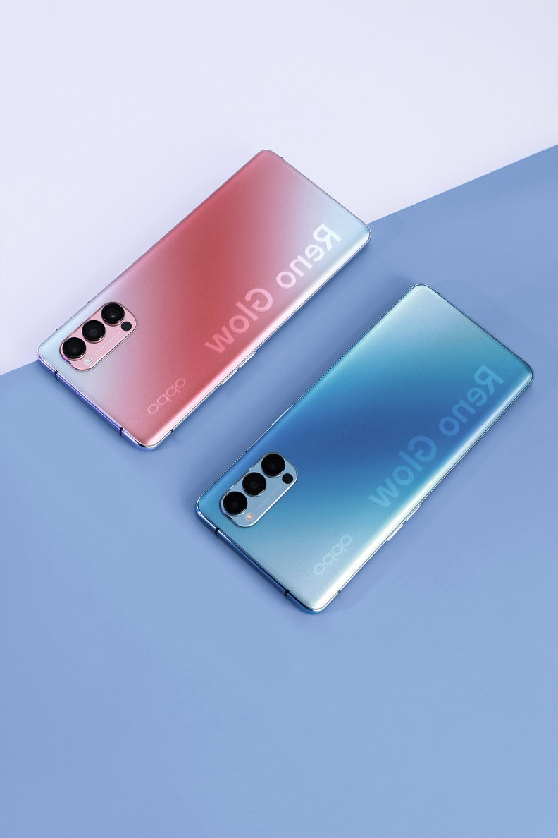 虐狗啊opporeno4晶钻红跟晶钻蓝配色妥妥的情侣手机