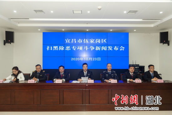 宜昌市伍家岗区23日召开扫黑除恶专项斗争新闻发布会通报,截至2020年