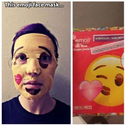 买了emoji表情面膜敷上之后