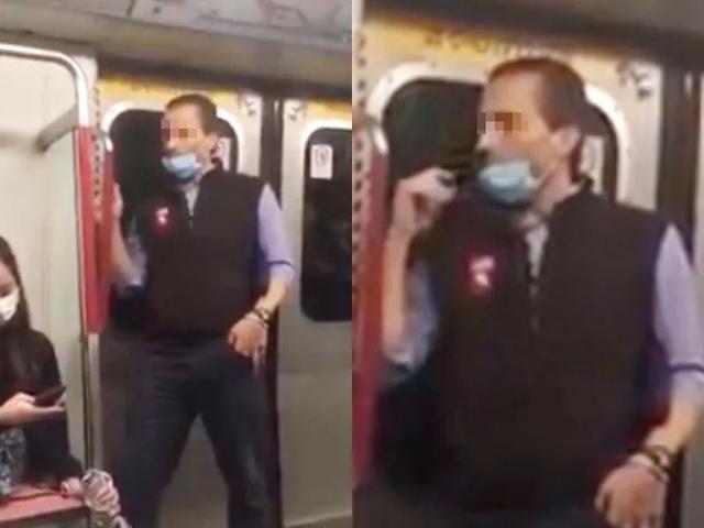 外籍男子摘下口罩往车厢扶手上抹口水，港铁：已报警