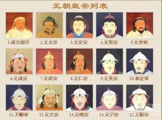 元朝皇帝世系图图片