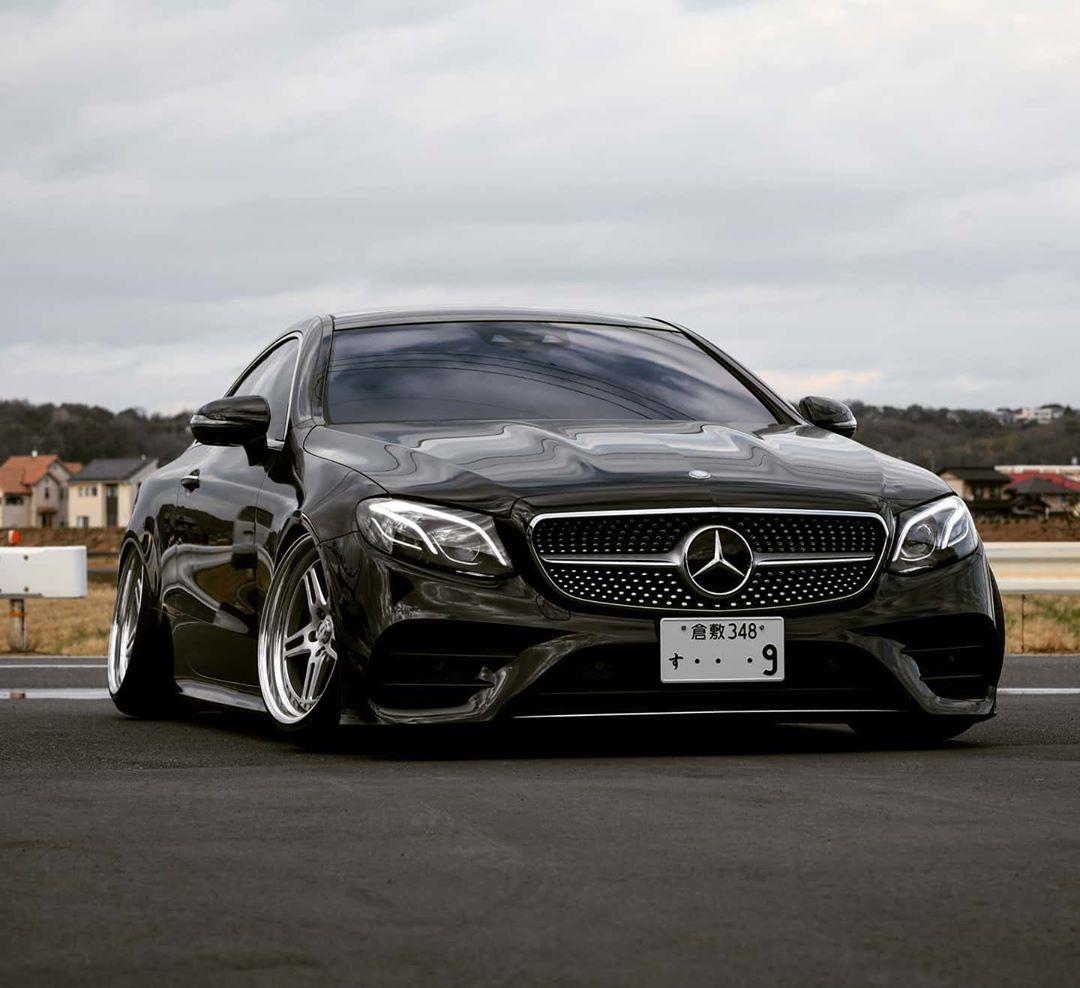 低趴姿态奔驰e coupe案例,绞牙避震也能玩出气动的效果