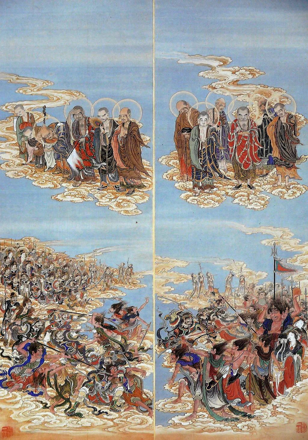 狩野一信绘五百罗汉图之救度六道篇