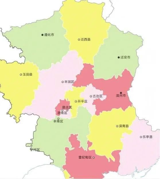 唐山市七个区地图图片