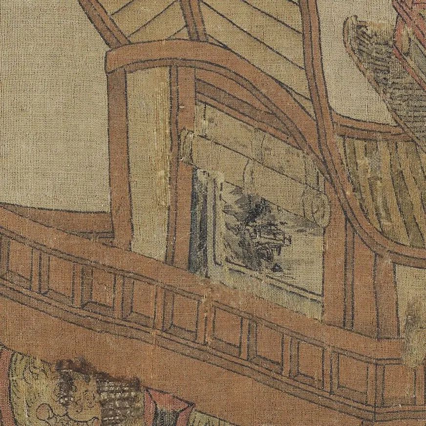 南宋佚名《摹顾恺之洛神赋图》中的船与画 宋代的船,造得漂亮,画得也