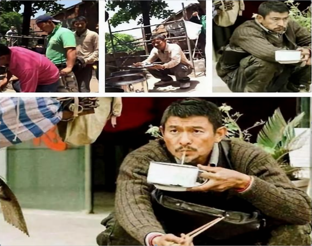 明星们在剧组里吃饭,刘德华和杨颖咋差距那么大?