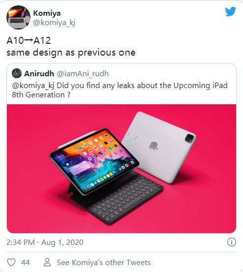 爆料称2020款苹果iPad 8升级配备A12芯片，设计不变