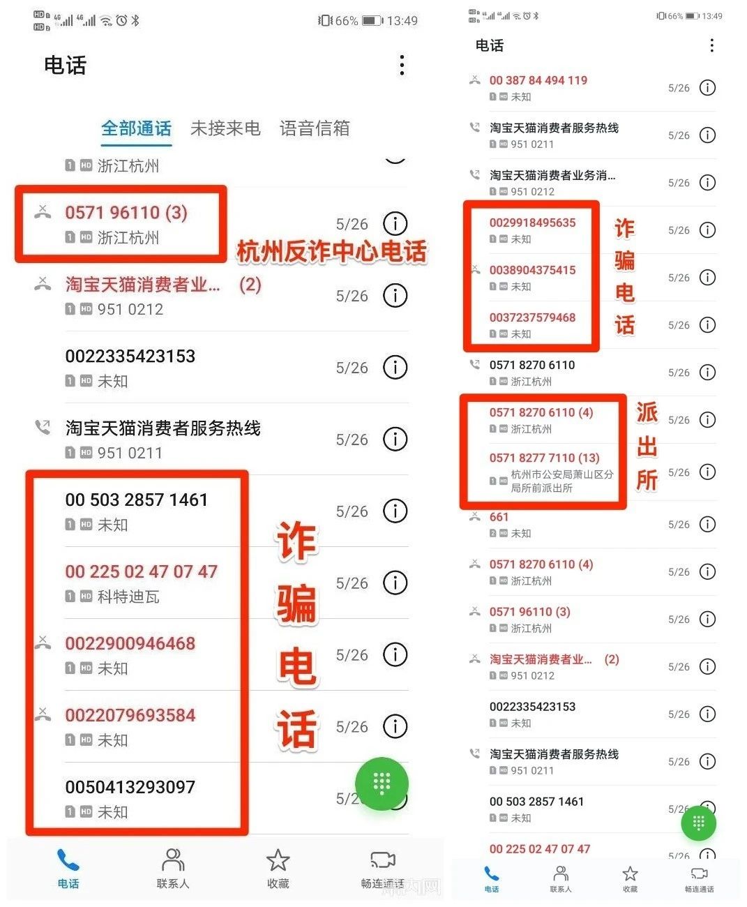 诈骗电话占线,错过派出所24通电话!