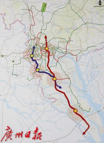 广州机场快线线路图图片