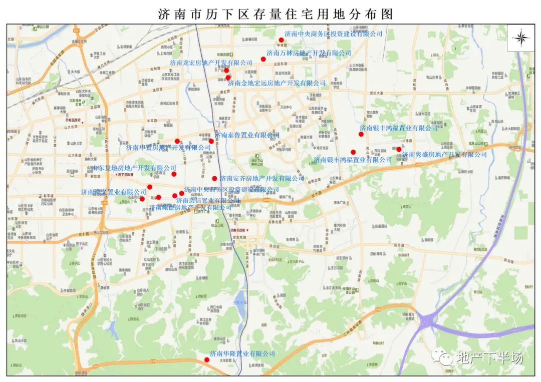 和规划局还公布了近三年济南市市本级存量住宅用地分布图,如下:钢城区