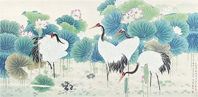 喻继高瑞鹤图:寓意吉祥